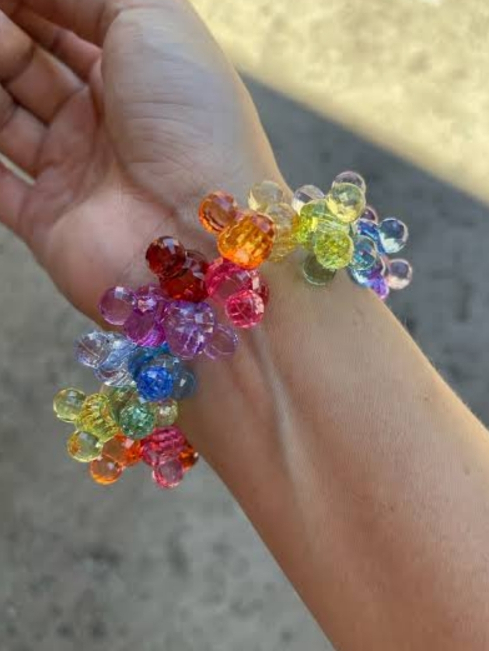 Authentic Disney Parks Rainbow Prism Mickey Bead Bracelet - Retired Disney Adult